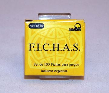 Imagen de Fichas Plasticas 12,5 Mm. X 100 U. Amarillas
