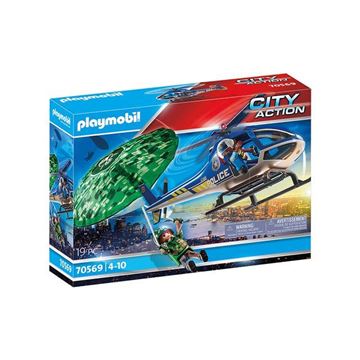 Imagen de Playmobil 70569 - Helicoptero Policia + Ladron C/Paracaidas